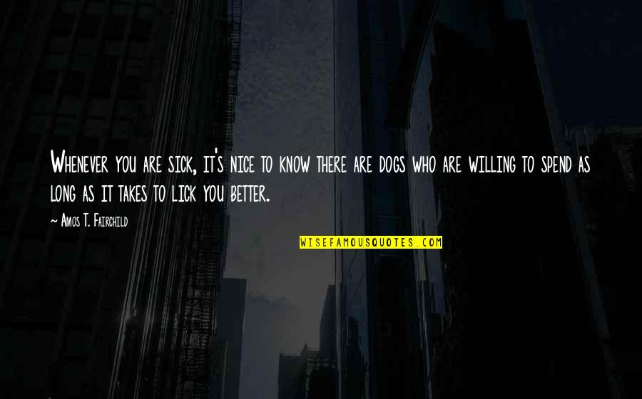 A Boy You Like Liking Someone Else Quotes By Amos T. Fairchild: Whenever you are sick, it's nice to know