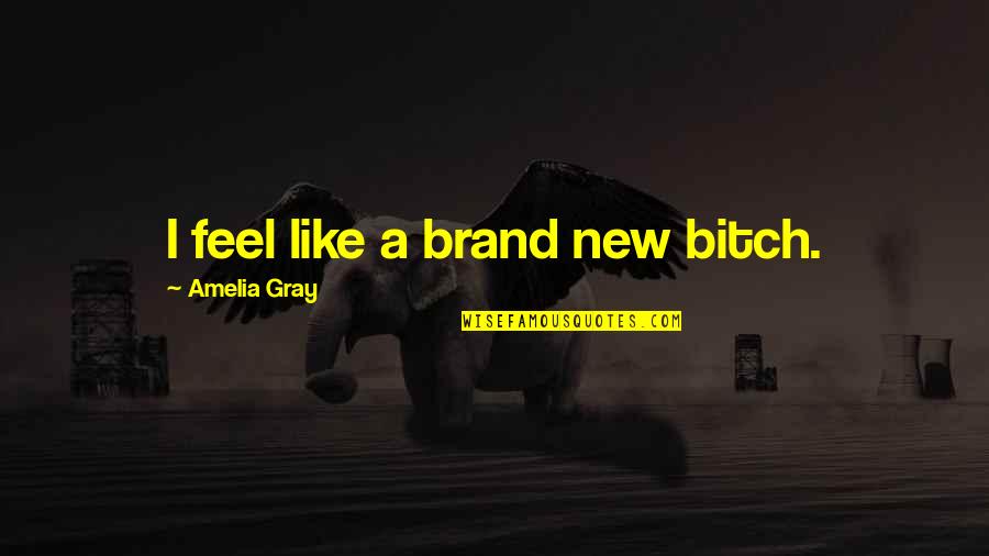 A Brand Quotes By Amelia Gray: I feel like a brand new bitch. A Brand Quotes By Amelia Gray: I feel like a brand new bitch.