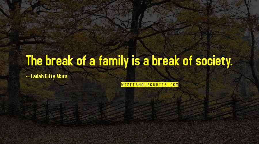 A Break From Life Quotes By Lailah Gifty Akita: The break of a family is a break