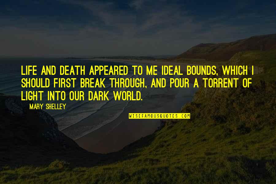 A Break From Life Quotes By Mary Shelley: Life and death appeared to me ideal bounds,
