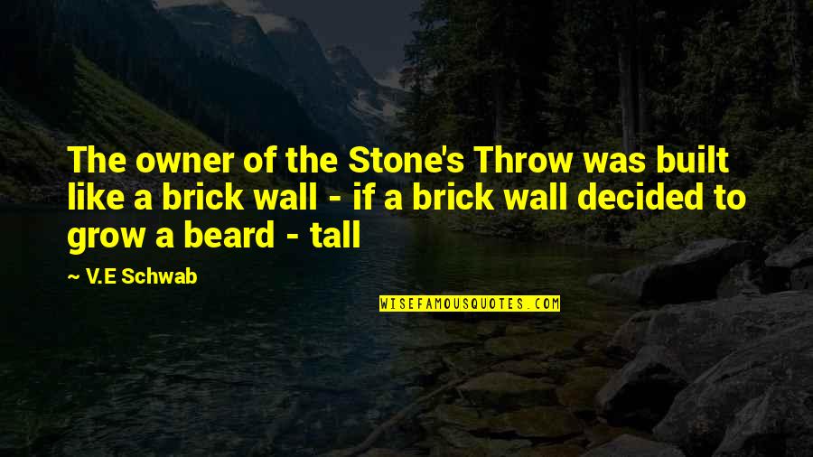 A Brick Wall Quotes By V.E Schwab: The owner of the Stone's Throw was built