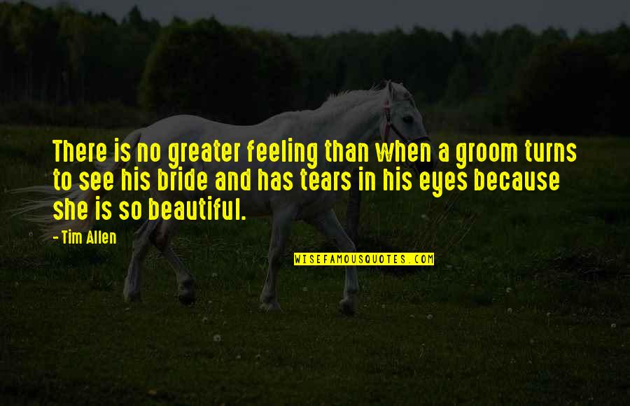 A Bride To Be Quotes By Tim Allen: There is no greater feeling than when a