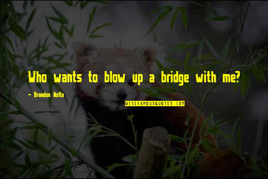 A Bridge Quotes By Brandon Nolta: Who wants to blow up a bridge with