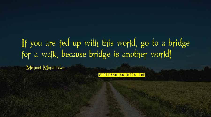 A Bridge Quotes By Mehmet Murat Ildan: If you are fed up with this world,