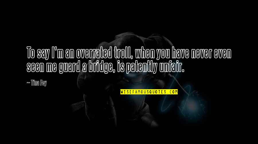 A Bridge Quotes By Tina Fey: To say I'm an overrated troll, when you