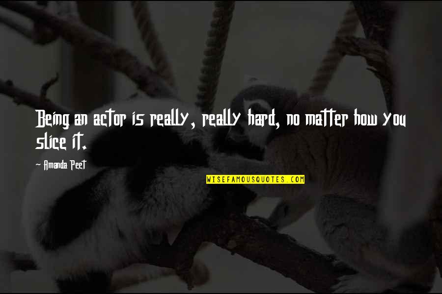 A Brighter Tomorrow Quotes By Amanda Peet: Being an actor is really, really hard, no