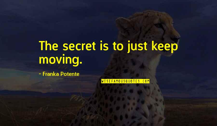 A Brilliant Solution Quotes By Franka Potente: The secret is to just keep moving.