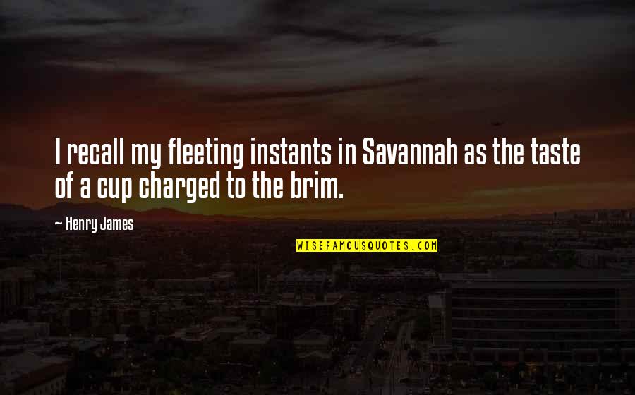 A Brim Quotes By Henry James: I recall my fleeting instants in Savannah as