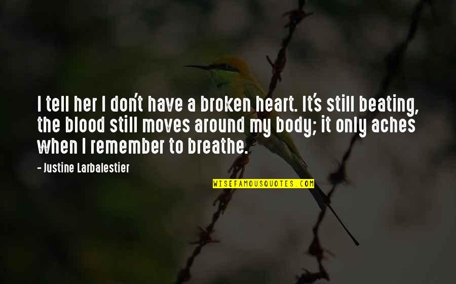 A Broken Heart Quotes By Justine Larbalestier: I tell her I don't have a broken