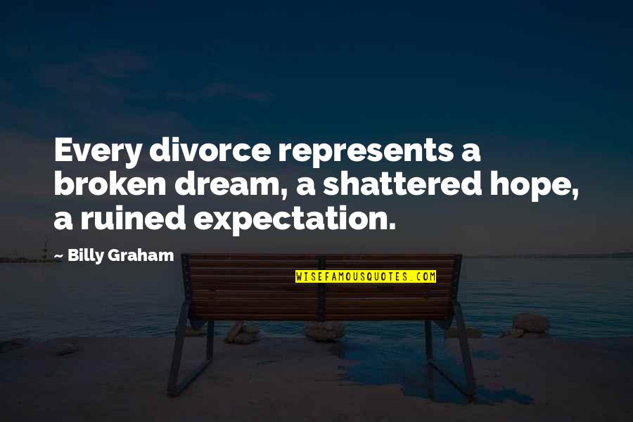 A Broken Marriage Quotes By Billy Graham: Every divorce represents a broken dream, a shattered