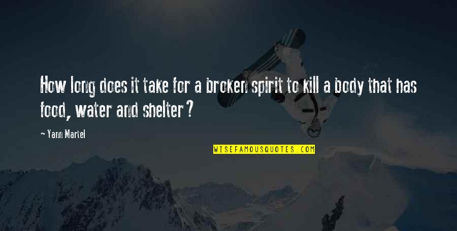 A Broken Spirit Quotes By Yann Martel: How long does it take for a broken A Broken Spirit Quotes By Yann Martel: How long does it take for a broken