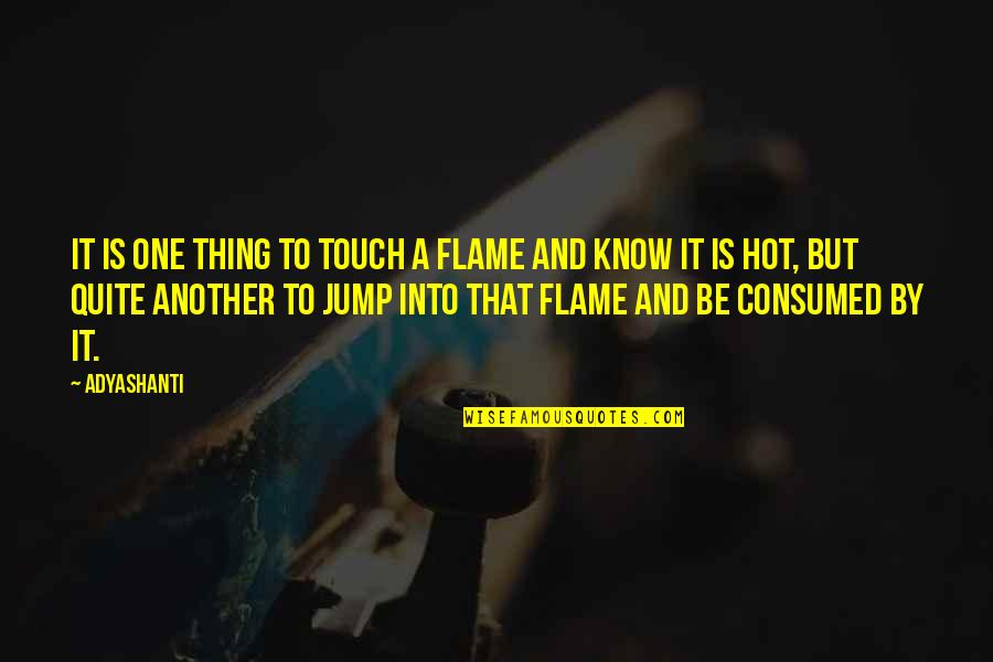 A Burning Quotes By Adyashanti: It is one thing to touch a flame