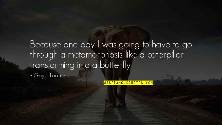 A Butterfly Quotes By Gayle Forman: Because one day I was going to have