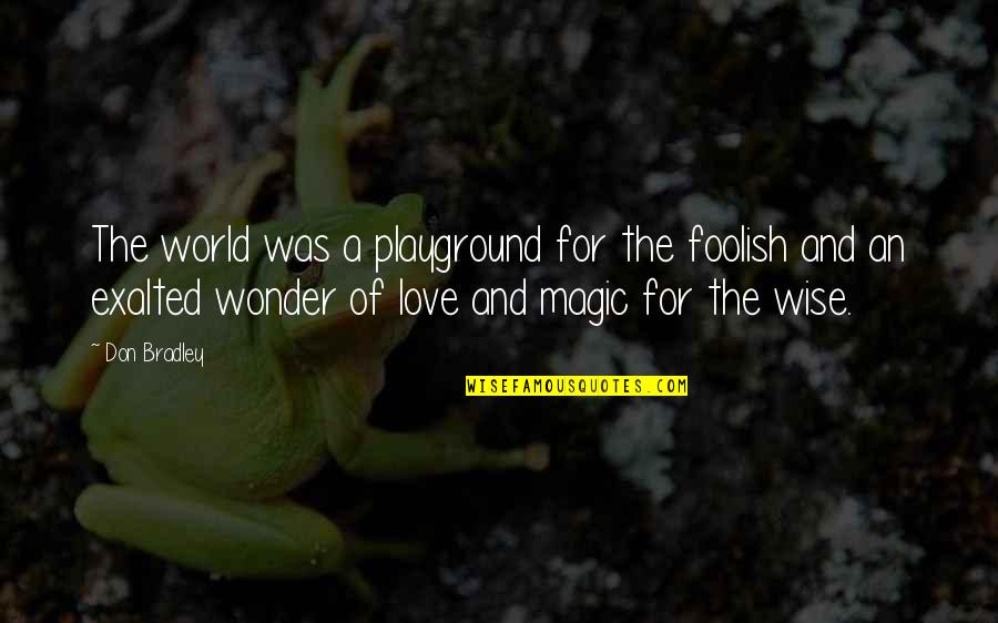 A.c Bradley Quotes By Don Bradley: The world was a playground for the foolish