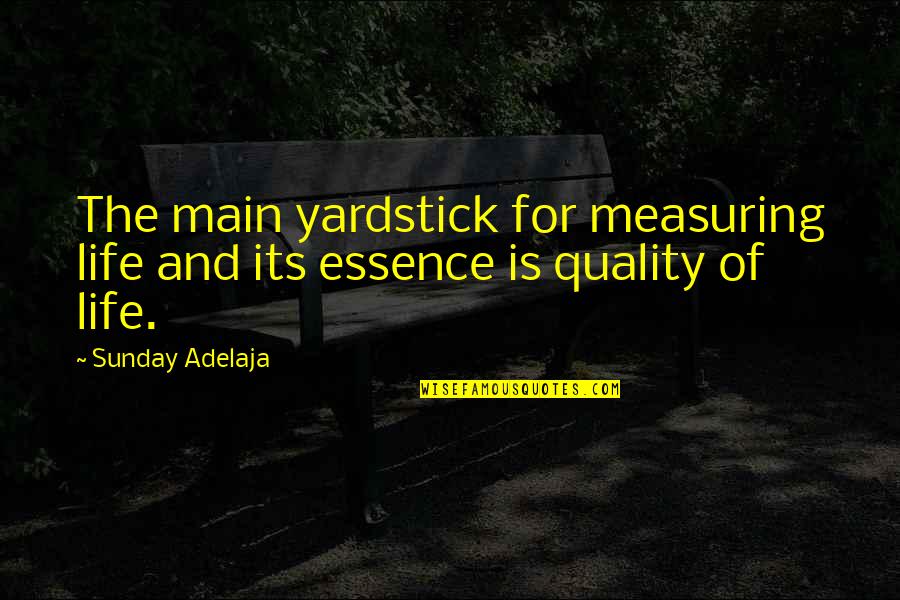 A Caring Mother Quotes By Sunday Adelaja: The main yardstick for measuring life and its