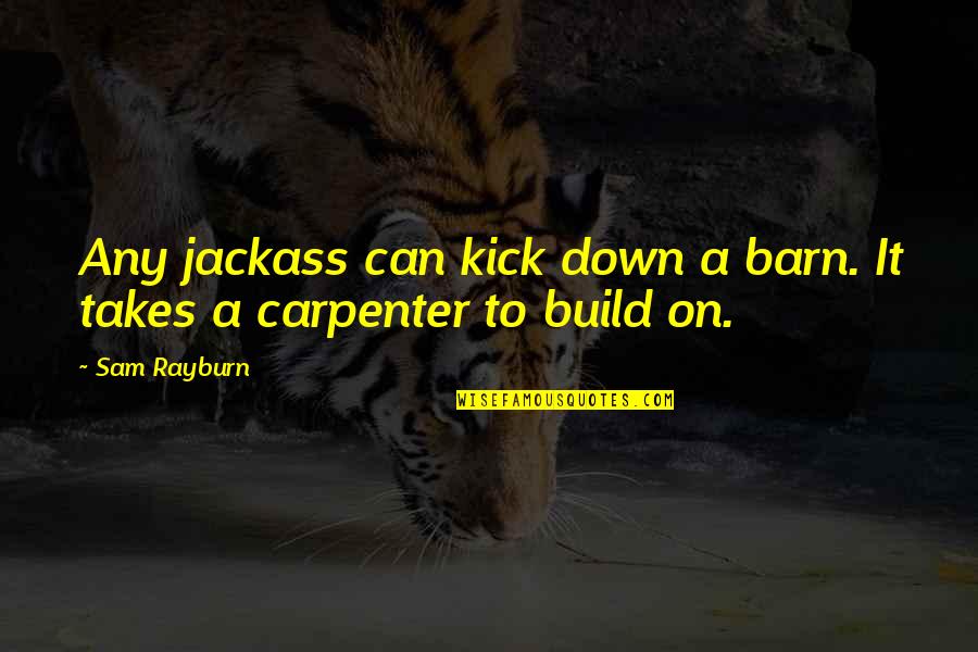 A Carpenter Quotes By Sam Rayburn: Any jackass can kick down a barn. It