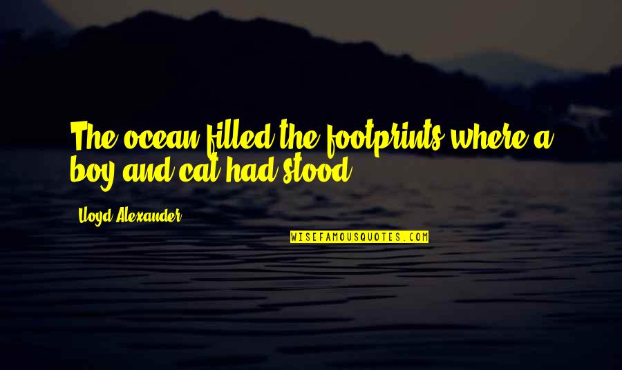A Cat Quotes By Lloyd Alexander: The ocean filled the footprints where a boy