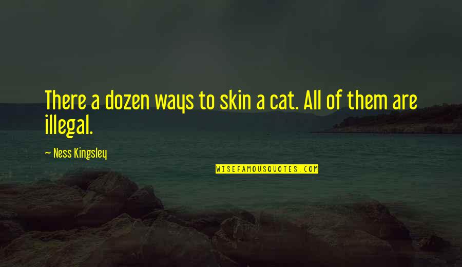 A Cat Quotes By Ness Kingsley: There a dozen ways to skin a cat.