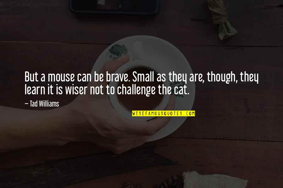 A Cat Quotes By Tad Williams: But a mouse can be brave. Small as
