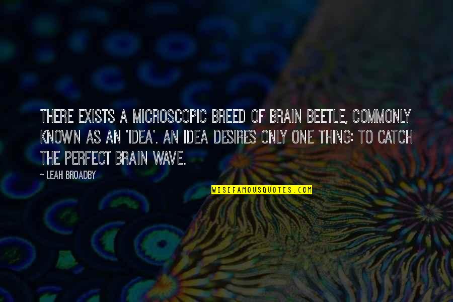 A Catch Quotes By Leah Broadby: There exists a microscopic breed of brain beetle,