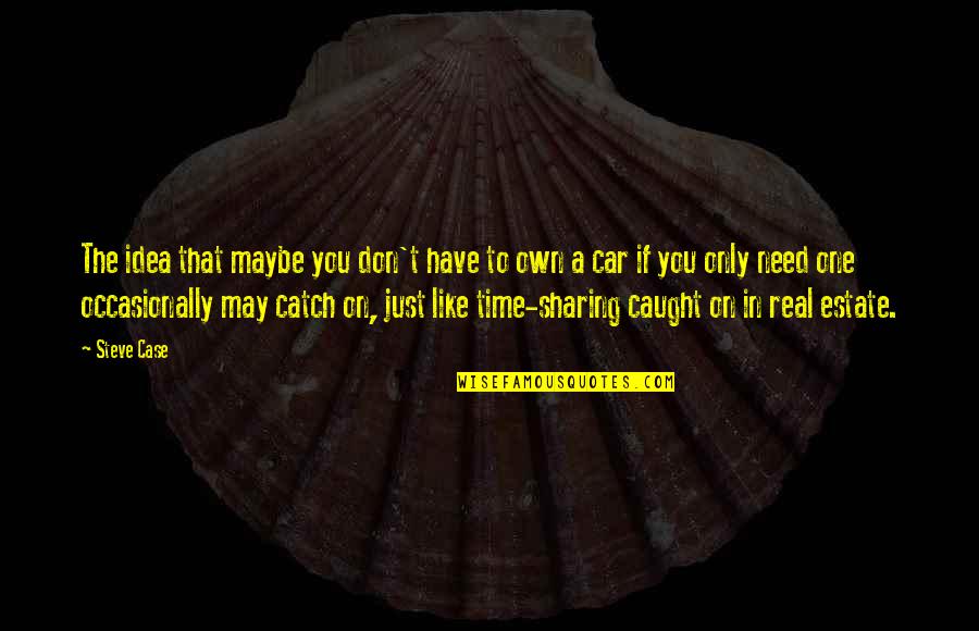 A Catch Quotes By Steve Case: The idea that maybe you don't have to