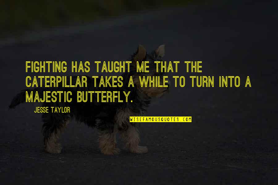 A Caterpillar Quotes By Jesse Taylor: Fighting has taught me that the caterpillar takes