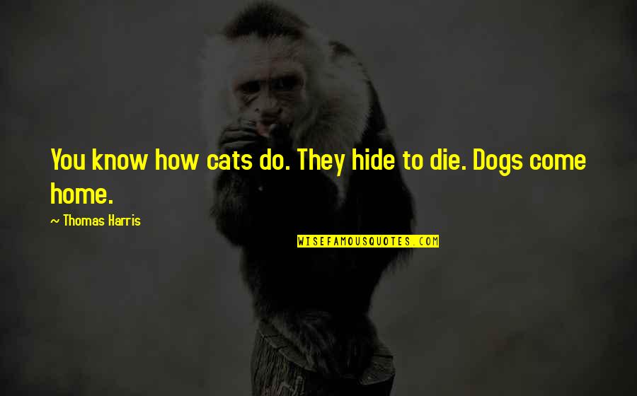 A Cats Death Quotes By Thomas Harris: You know how cats do. They hide to