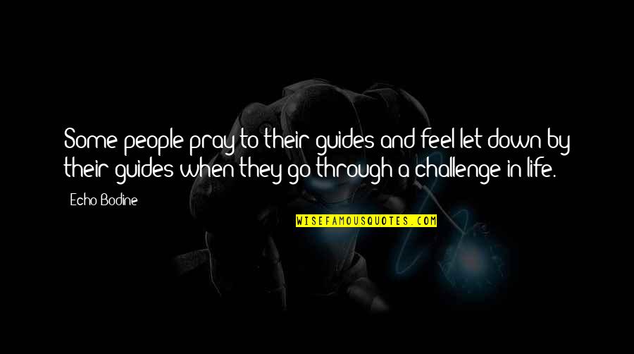 A Challenge In Life Quotes By Echo Bodine: Some people pray to their guides and feel