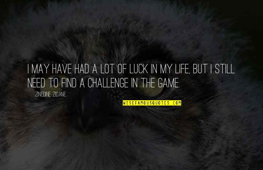 A Challenge In Life Quotes By Zinedine Zidane: I may have had a lot of luck
