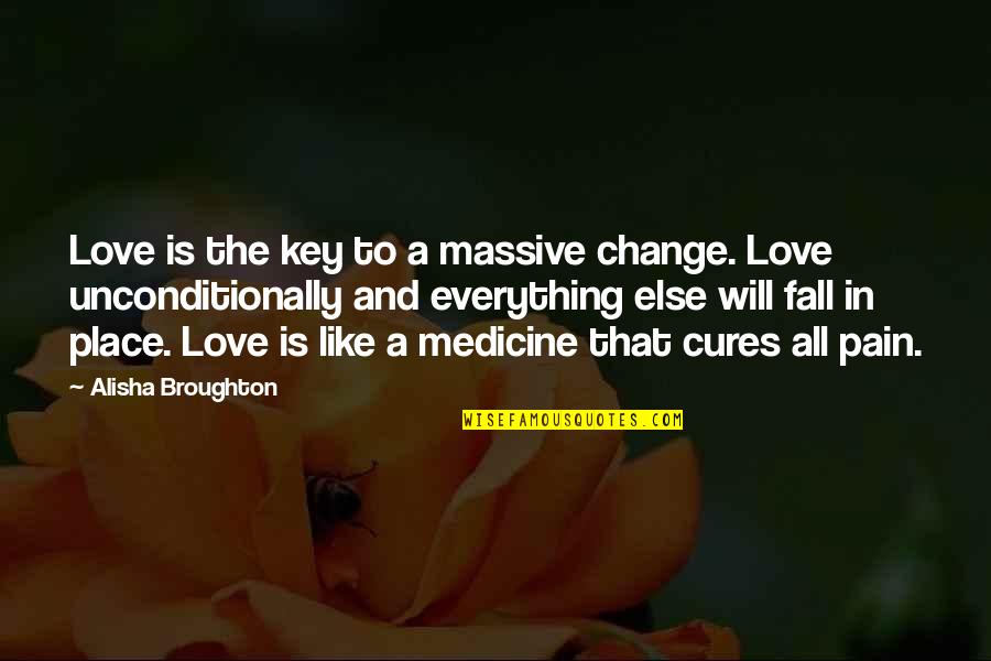 A Change In Love Quotes By Alisha Broughton: Love is the key to a massive change.