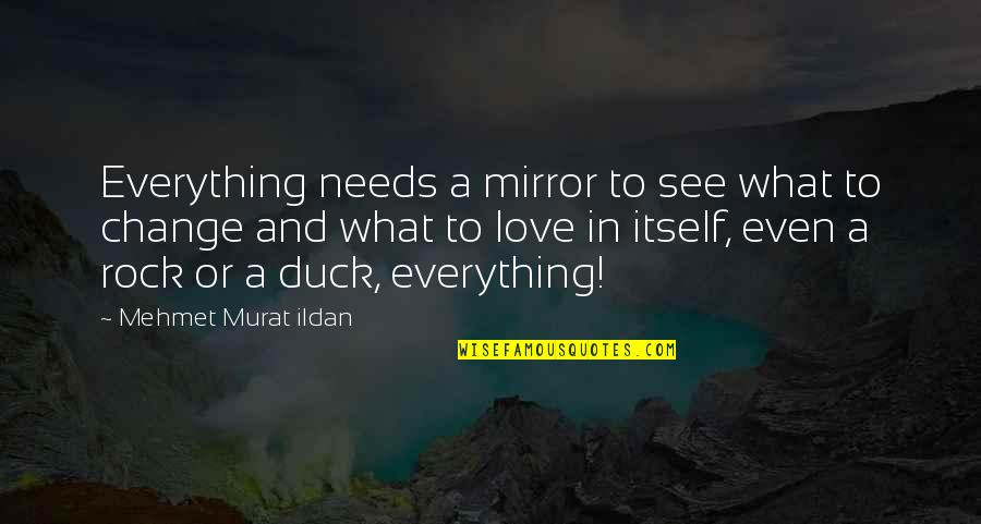 A Change In Love Quotes By Mehmet Murat Ildan: Everything needs a mirror to see what to