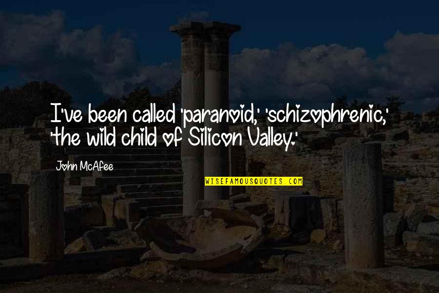 A Child Called Quotes By John McAfee: I've been called 'paranoid,' 'schizophrenic,' 'the wild child