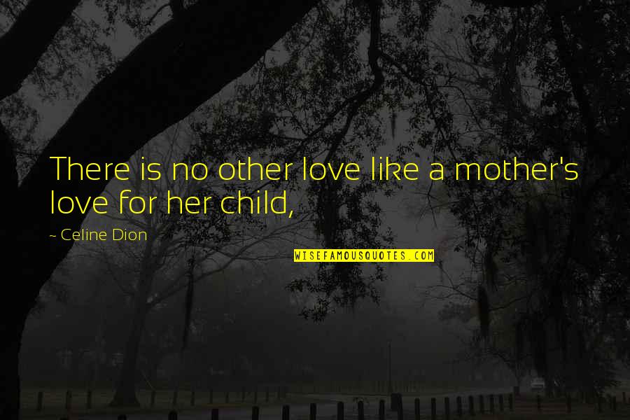 A Child S Love Quotes By Celine Dion: There is no other love like a mother's