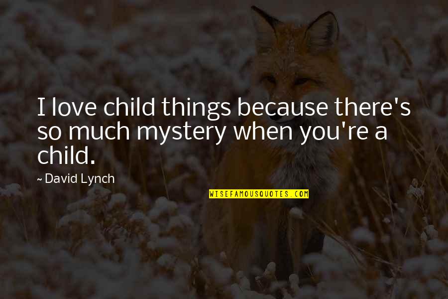 A Child S Love Quotes By David Lynch: I love child things because there's so much