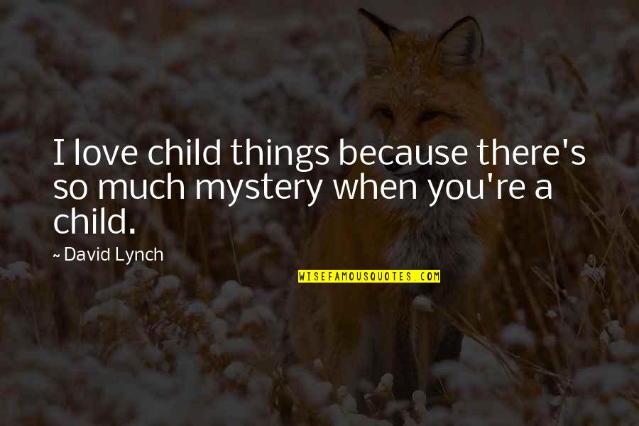 A Child's Love Quotes By David Lynch: I love child things because there's so much