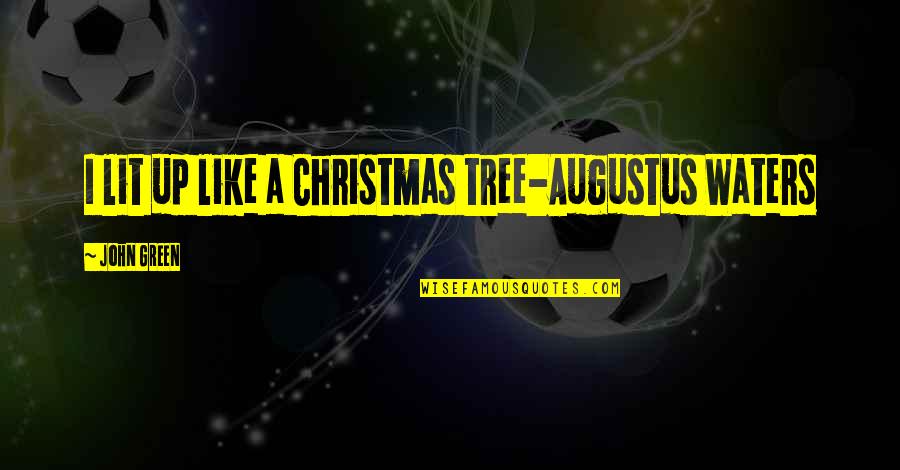 A Christmas Tree Quotes By John Green: I lit up like a Christmas tree-Augustus Waters