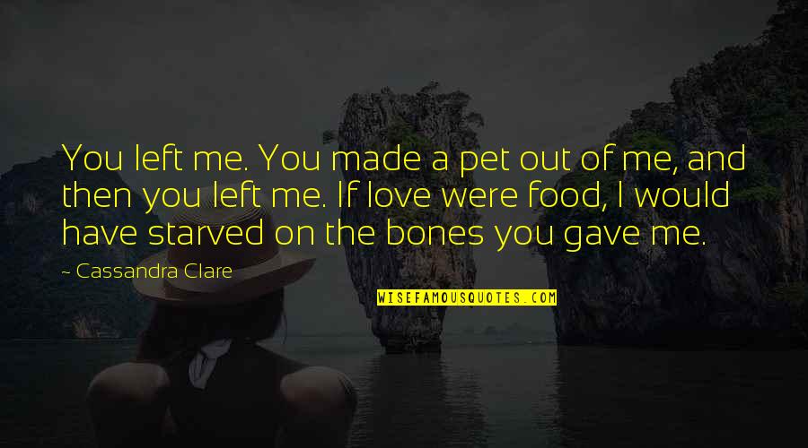 A City You Love Quotes By Cassandra Clare: You left me. You made a pet out