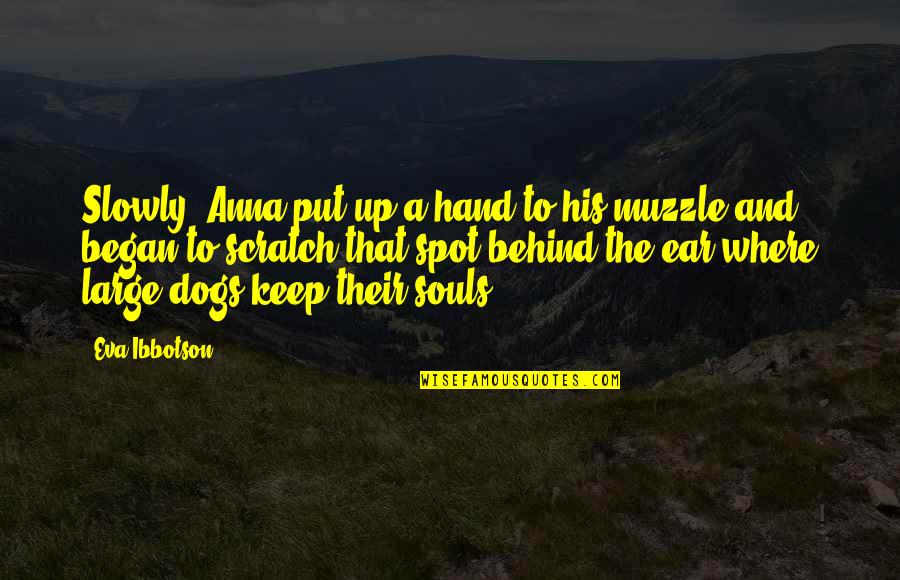 A Closed Door Quote Quotes By Eva Ibbotson: Slowly, Anna put up a hand to his