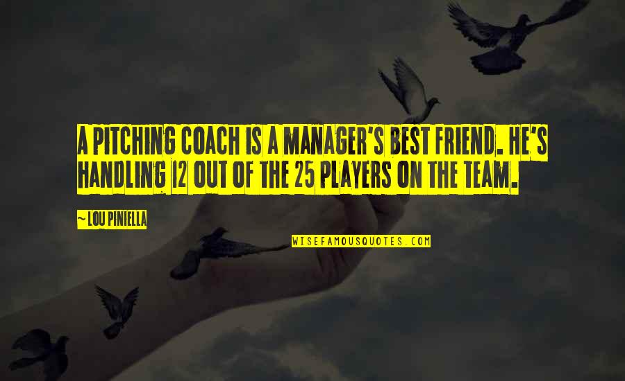 A Coach From A Player Quotes By Lou Piniella: A pitching coach is a manager's best friend.
