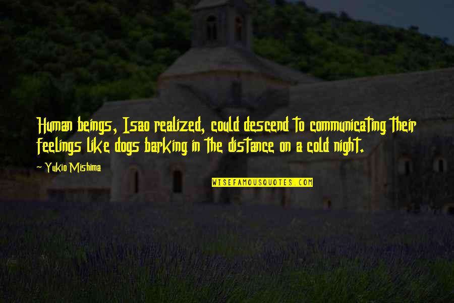 A Cold Night Quotes By Yukio Mishima: Human beings, Isao realized, could descend to communicating