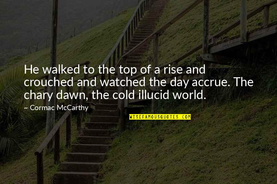 A Cold World Quotes By Cormac McCarthy: He walked to the top of a rise