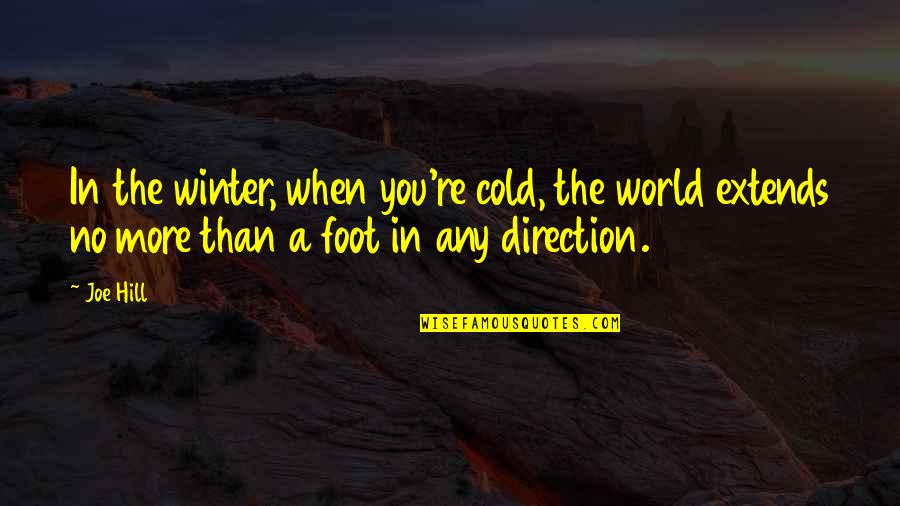 A Cold World Quotes By Joe Hill: In the winter, when you're cold, the world