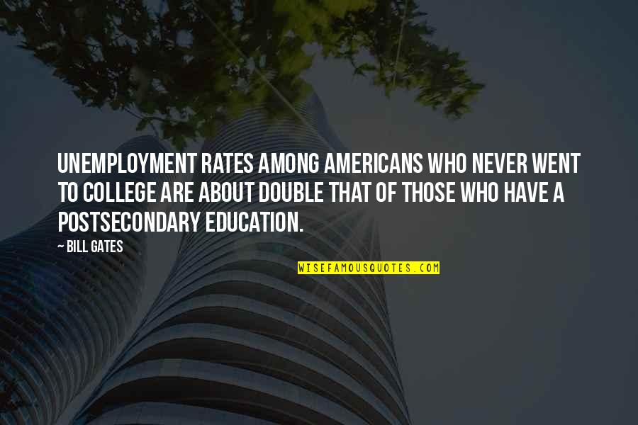 A College Education Quotes By Bill Gates: Unemployment rates among Americans who never went to