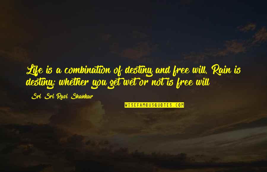A Conquista Quotes By Sri Sri Ravi Shankar: Life is a combination of destiny and free A Conquista Quotes By Sri Sri Ravi Shankar: Life is a combination of destiny and free