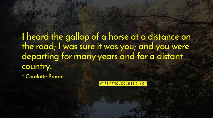 A Country Road Quotes By Charlotte Bronte: I heard the gallop of a horse at