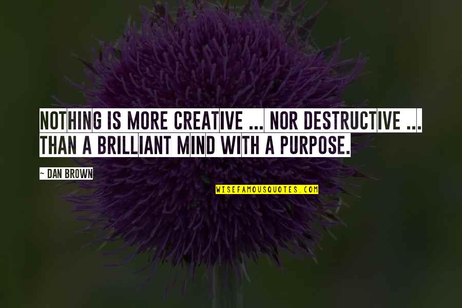 A Creative Mind Quotes By Dan Brown: Nothing is more creative ... nor destructive ...