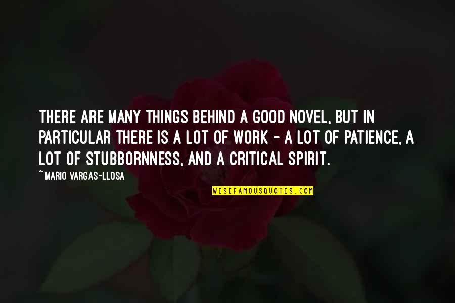 A Critical Spirit Quotes By Mario Vargas-Llosa: There are many things behind a good novel,