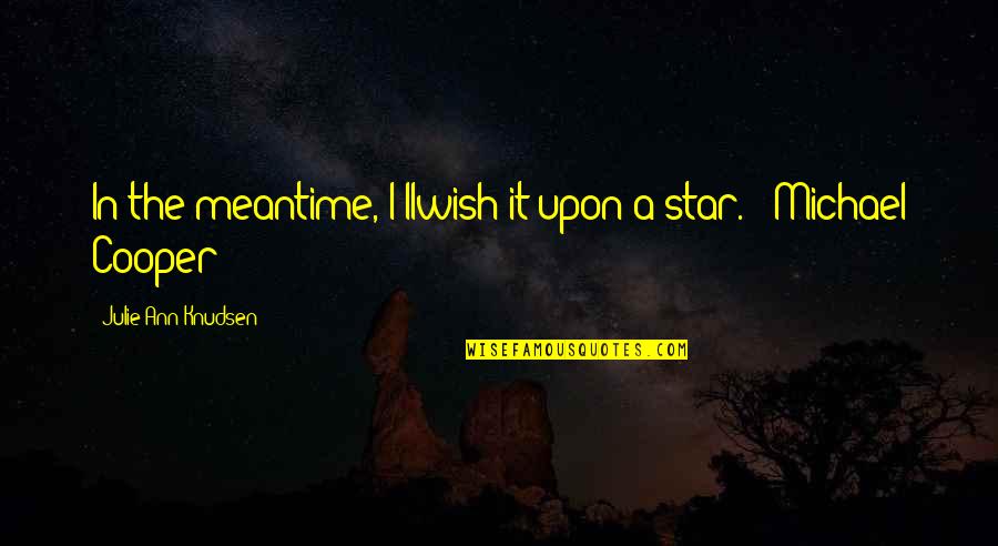 A Cute Love Quotes By Julie Ann Knudsen: In the meantime, I'llwish it upon a star.'-