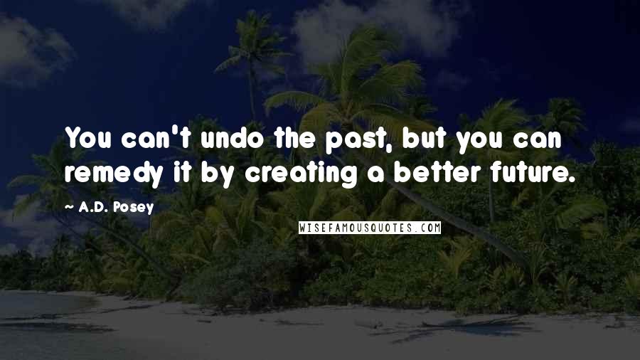 A.D. Posey quotes: You can't undo the past, but you can remedy it by creating a better future.