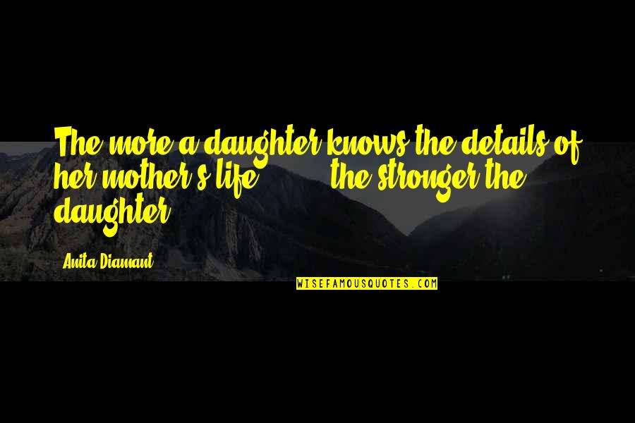 A Daughter And Mother Quotes By Anita Diamant: The more a daughter knows the details of